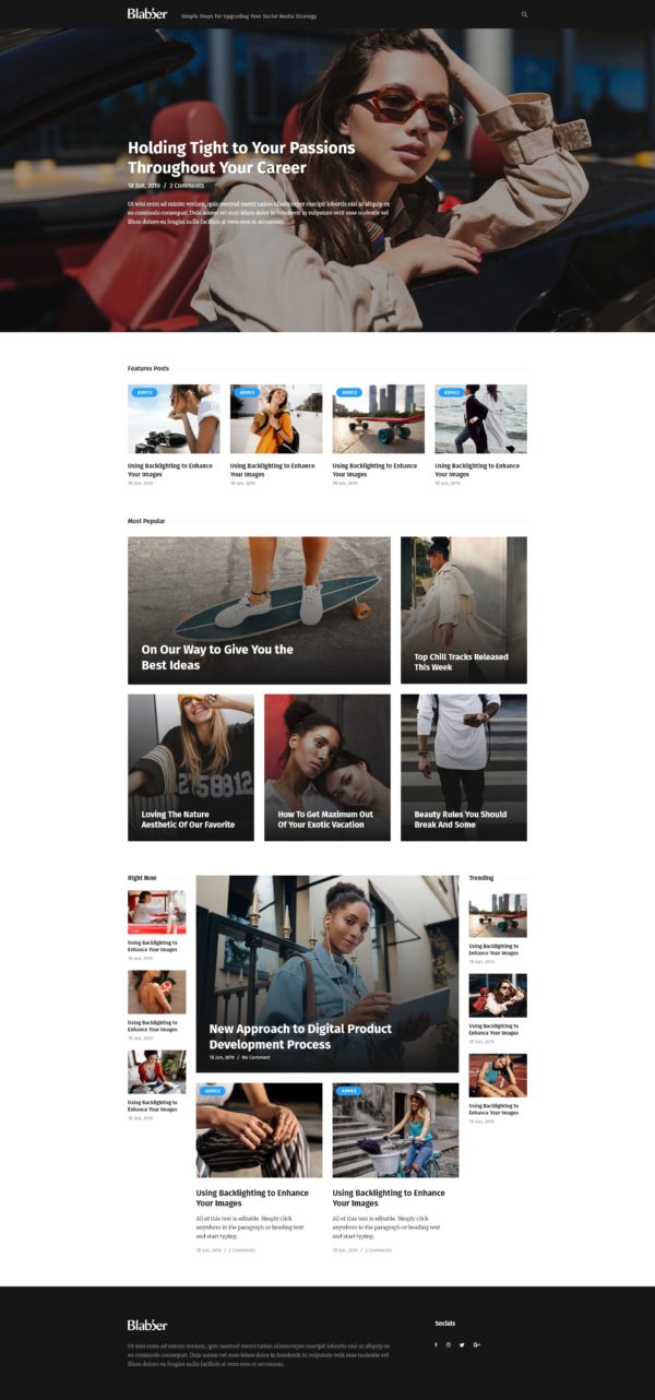 Professional homepage design